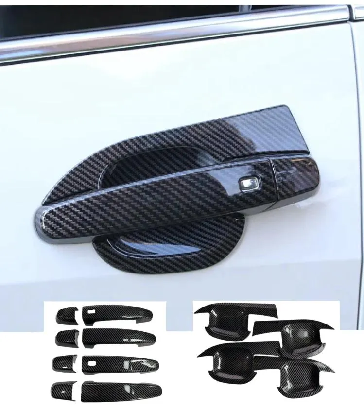 For Chevrolet Malibu XL Door handle decorative cover Carbon Fiber Style Side Door Handle Door Bowl Decorative Cover Car styling