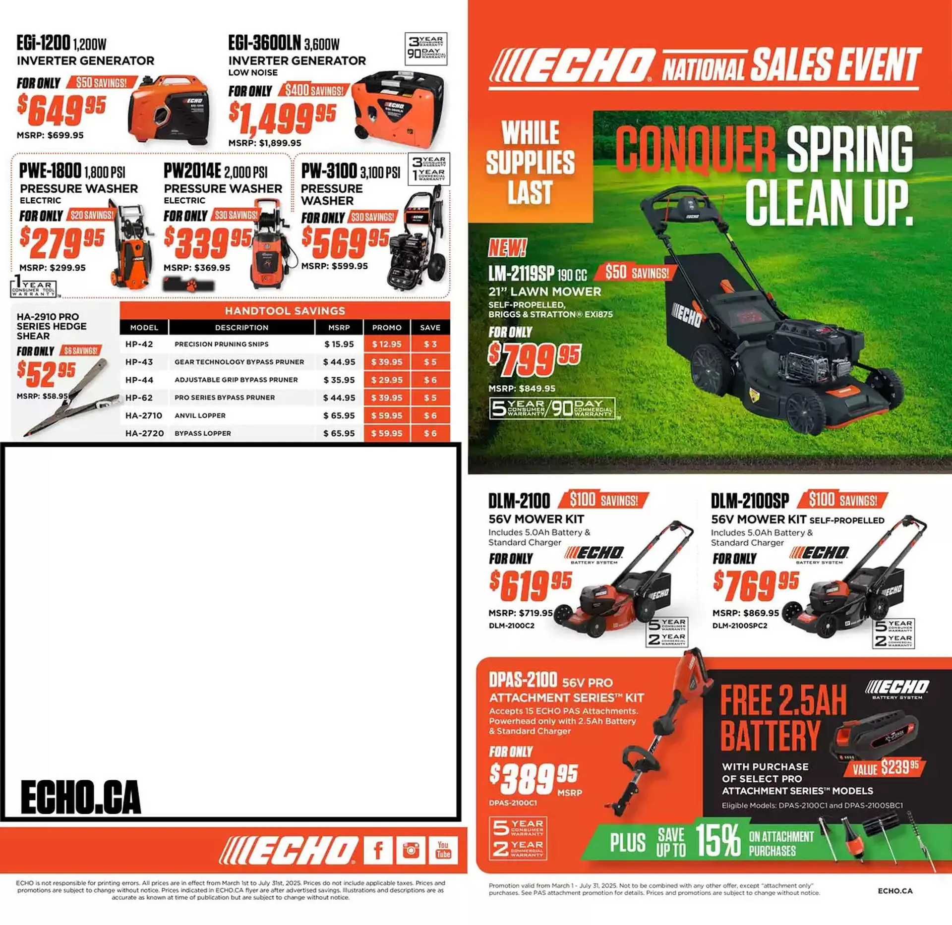 Echo flyer from March 3 to July 31 2025 - flyer page 2