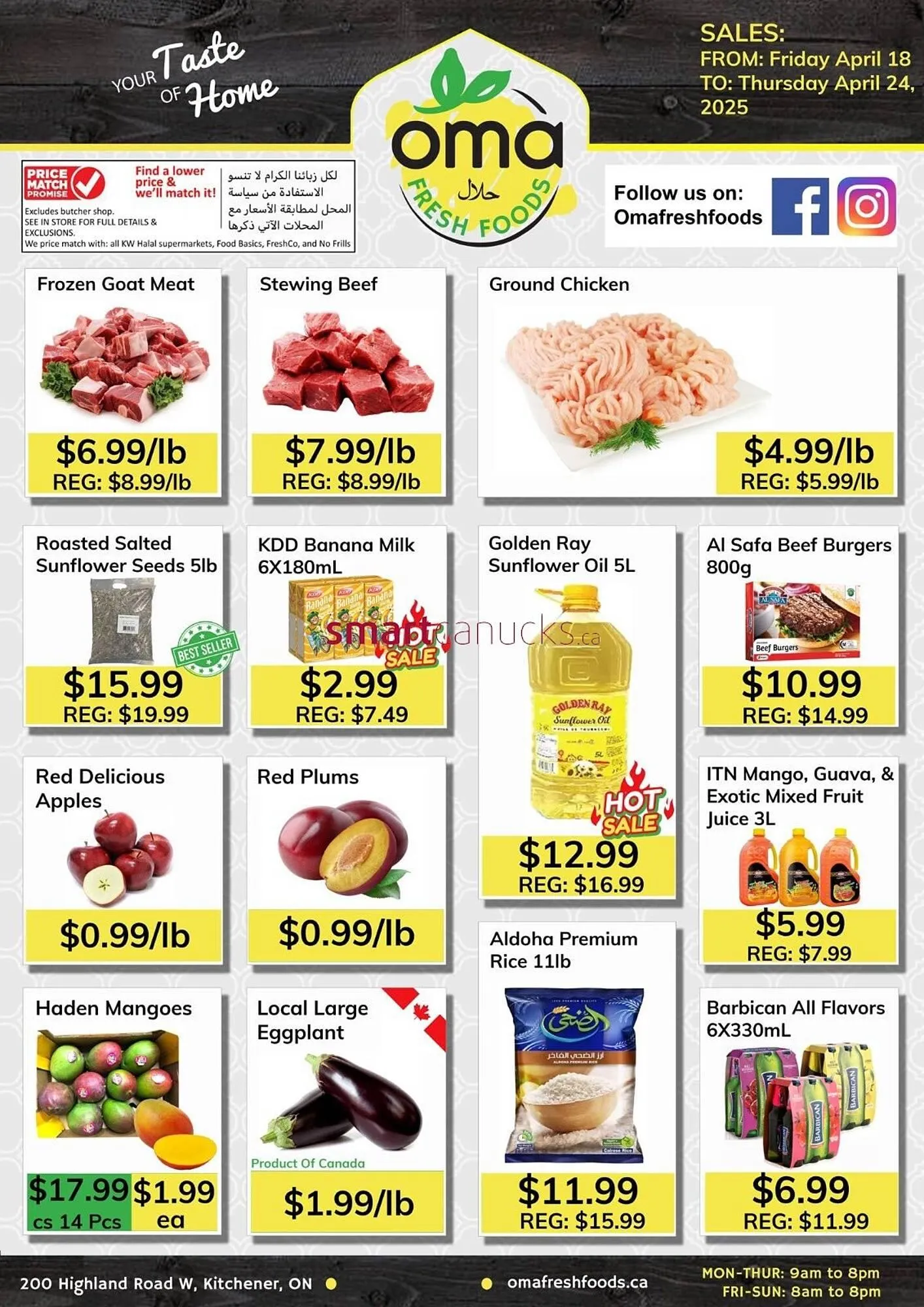 Oma Fresh Foods flyer from April 18 to April 24 2025 - flyer page 1