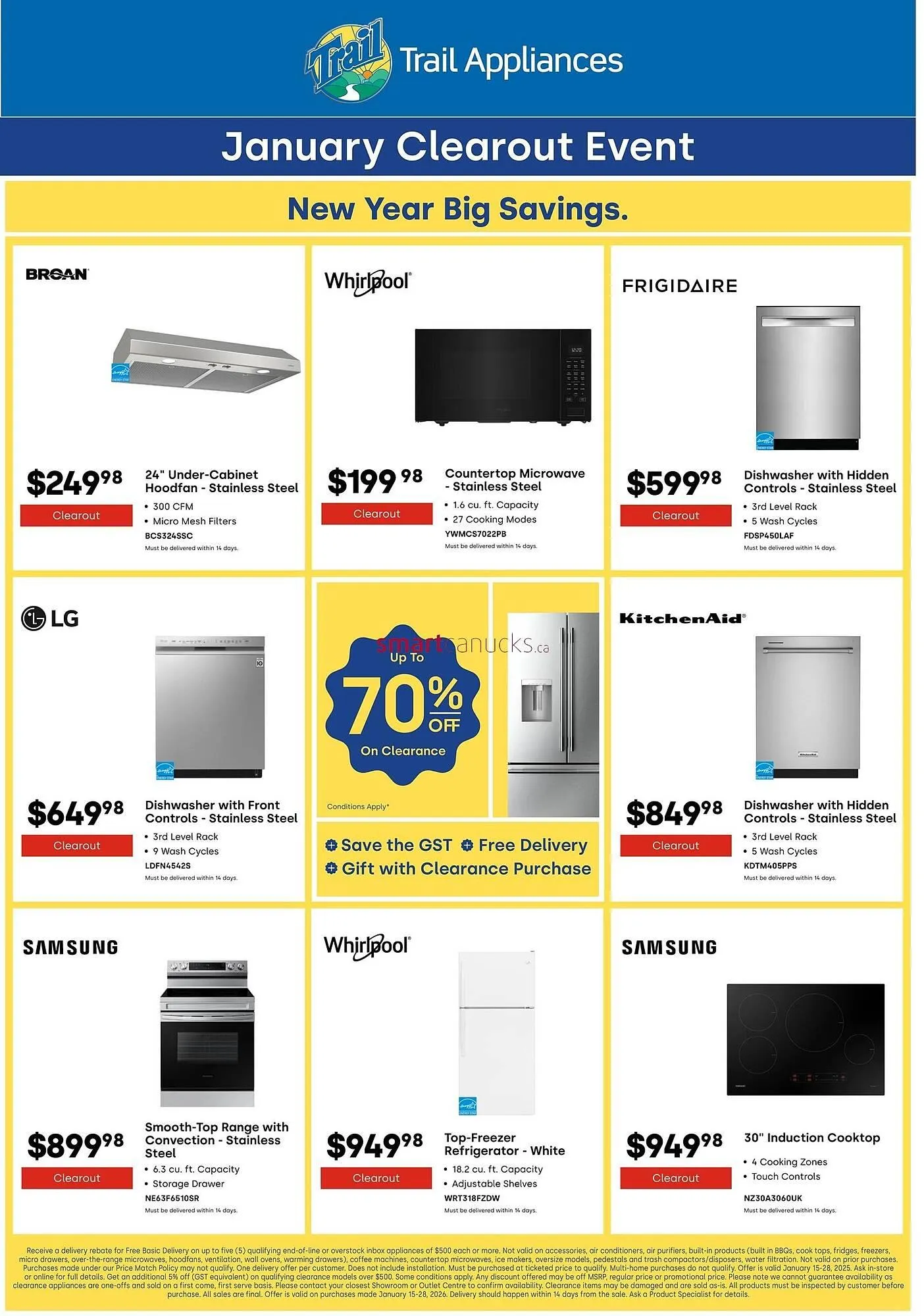 Trail Appliances flyer from January 15 to January 28 2026 - flyer page 1