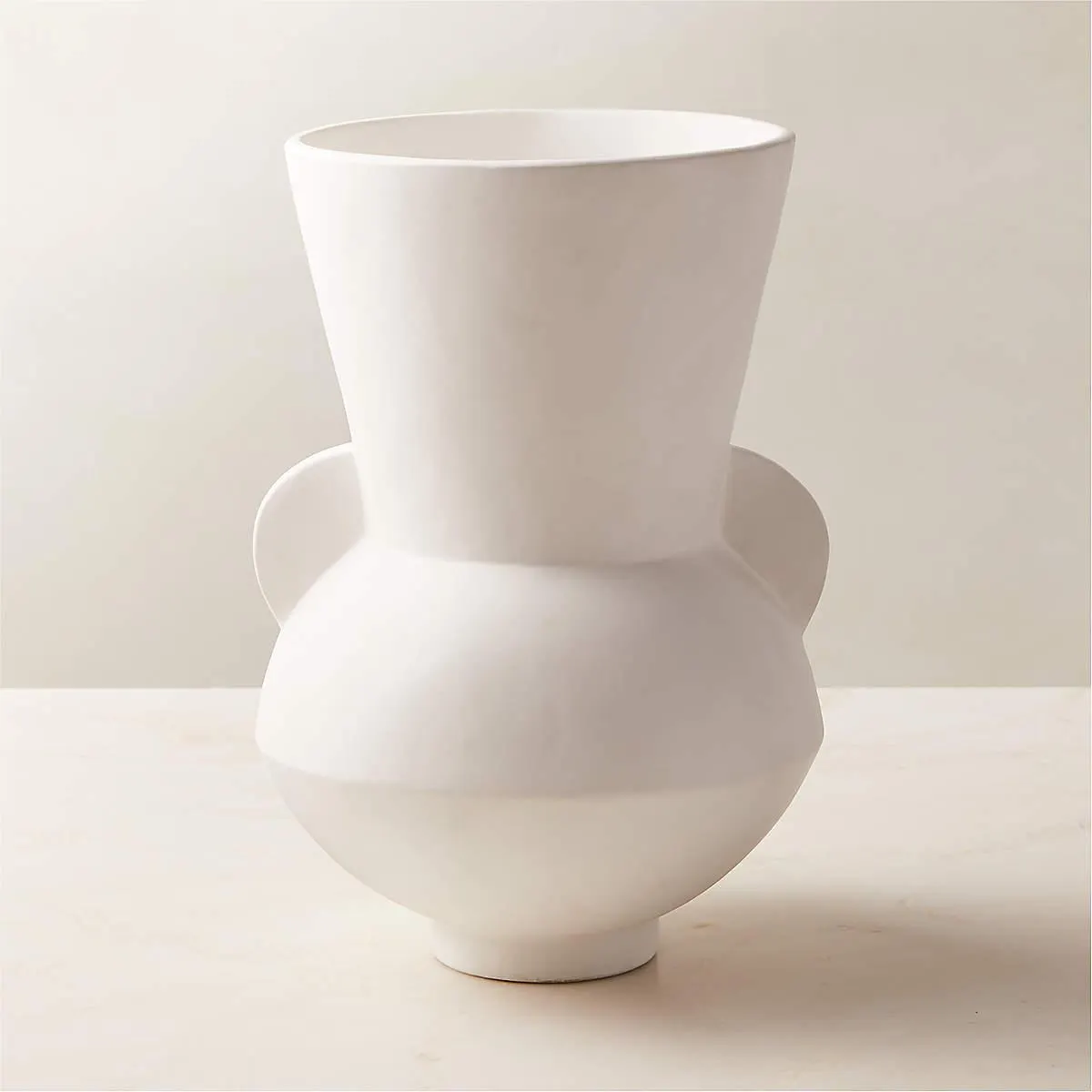 Hydra White Terracotta Vase