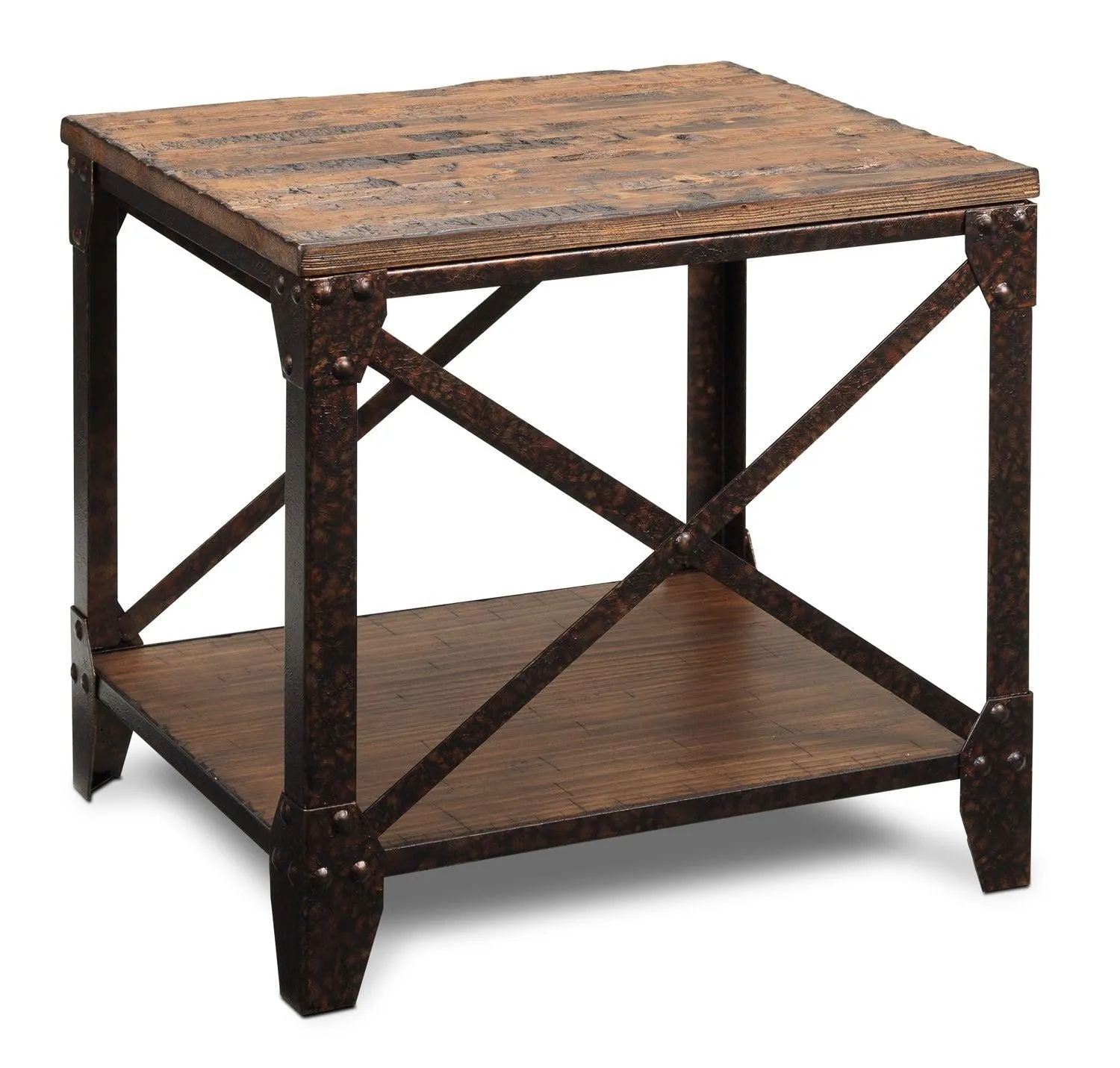 Pinebrook 22" End Table - Distressed Natural Pine