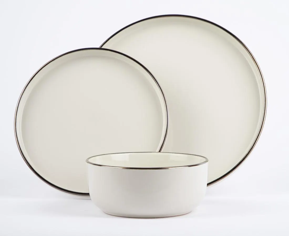 MONTREAL-12PC STONEWARE,WHITE