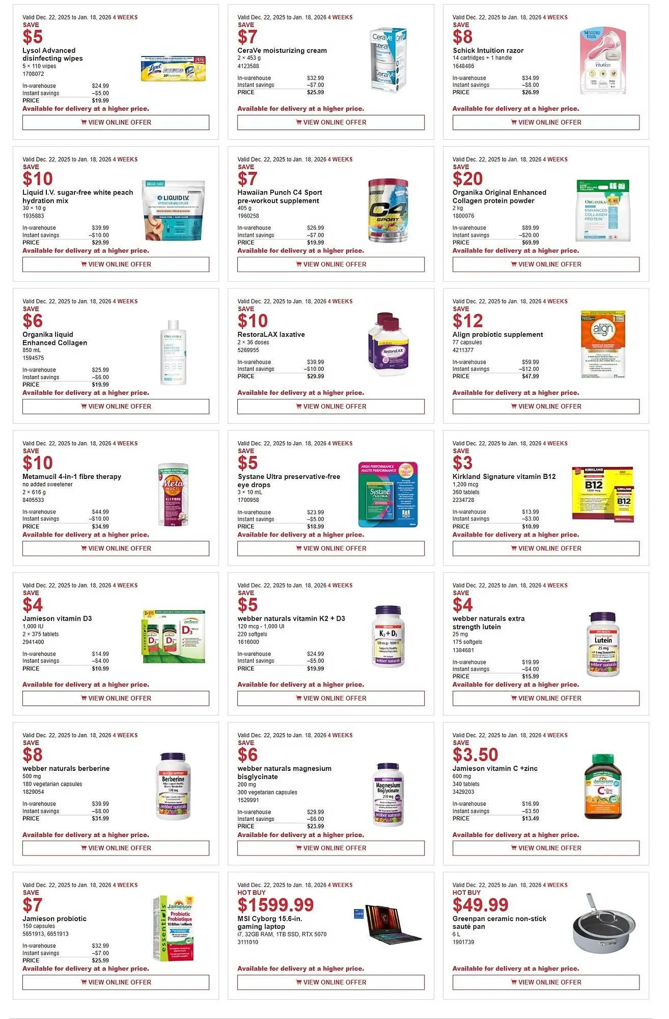 Costco flyer from December 22 to January 18 2026 - flyer page 4