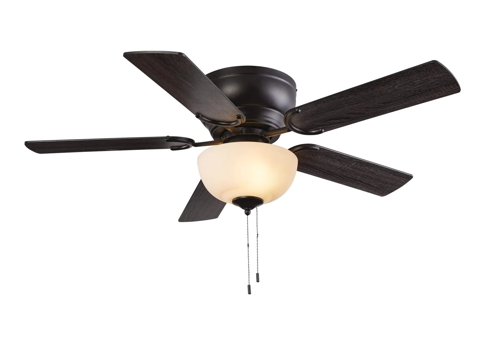 For Living 44" 5-Reversible Blade 3-Speed Ceiling Fan with Pull Chains, Black