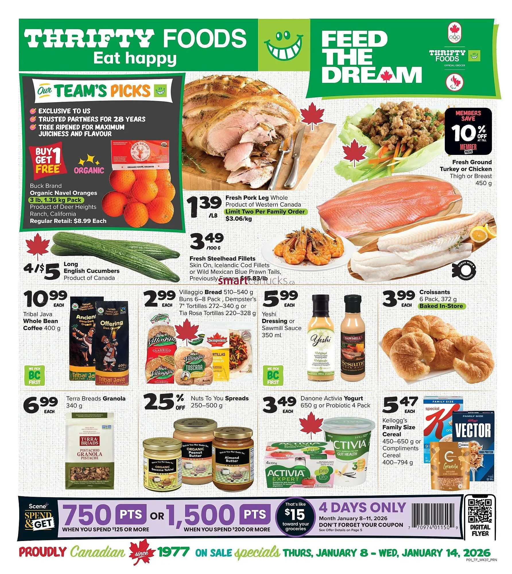 Thrifty Foods flyer from January 8 to January 14 2026 - flyer page 1
