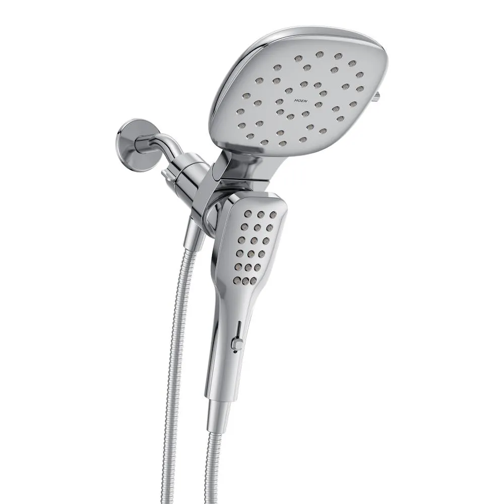 Verso 8-Setting 7-Inch Diameter Square Rain Shower and Handheld Shower Head with Magnetic Dock in Chrome