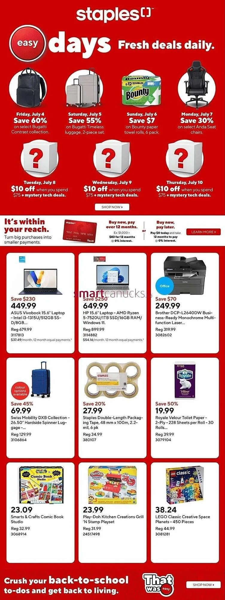 Staples flyer from July 4 to July 10 2025 - flyer page 1