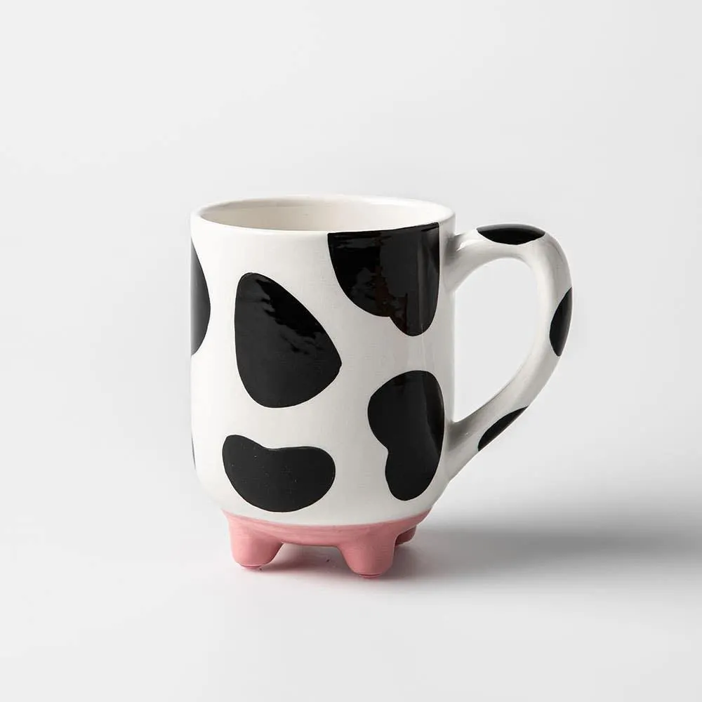 Boston Warehouse Flea Market Shaped 'Cow' Mug (White/Black/Pink)