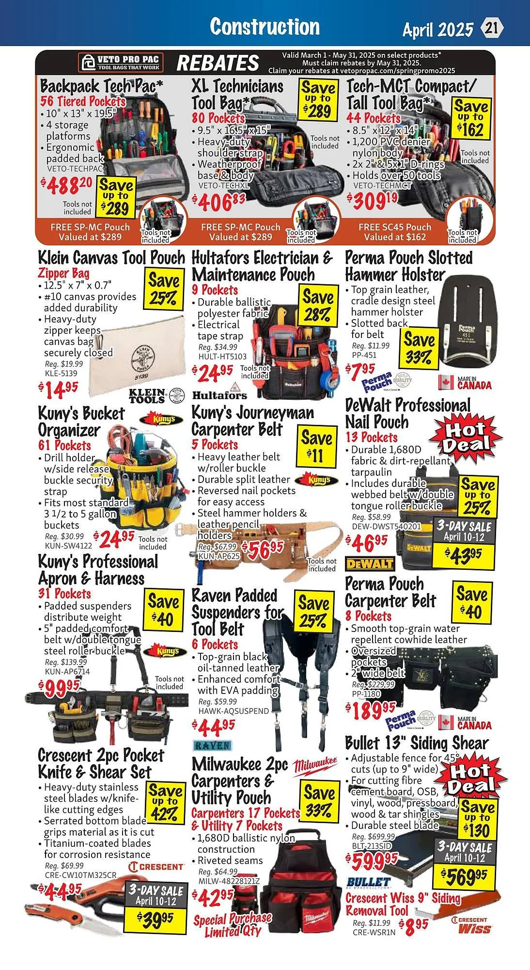 KMS Tools flyer from April 1 to April 30 2025 - flyer page 21