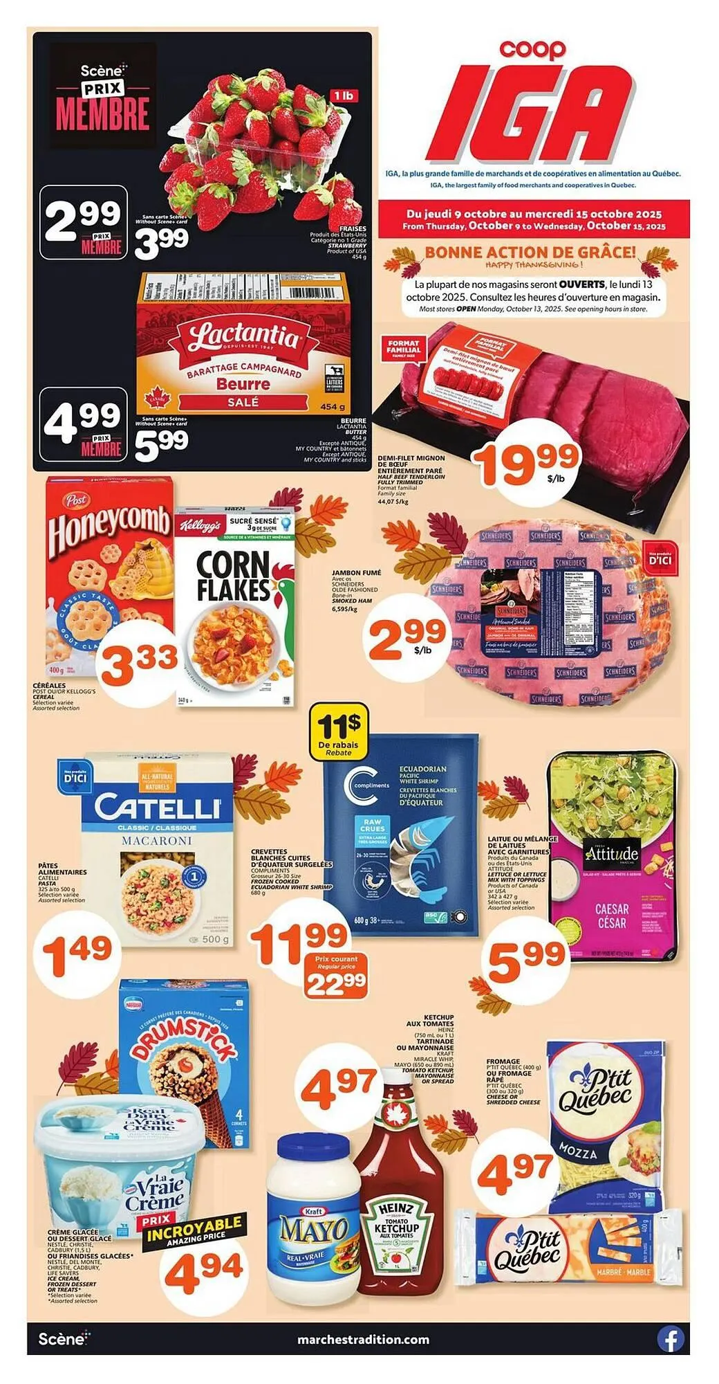 IGA flyer from October 9 to October 15 2025 - flyer page 1