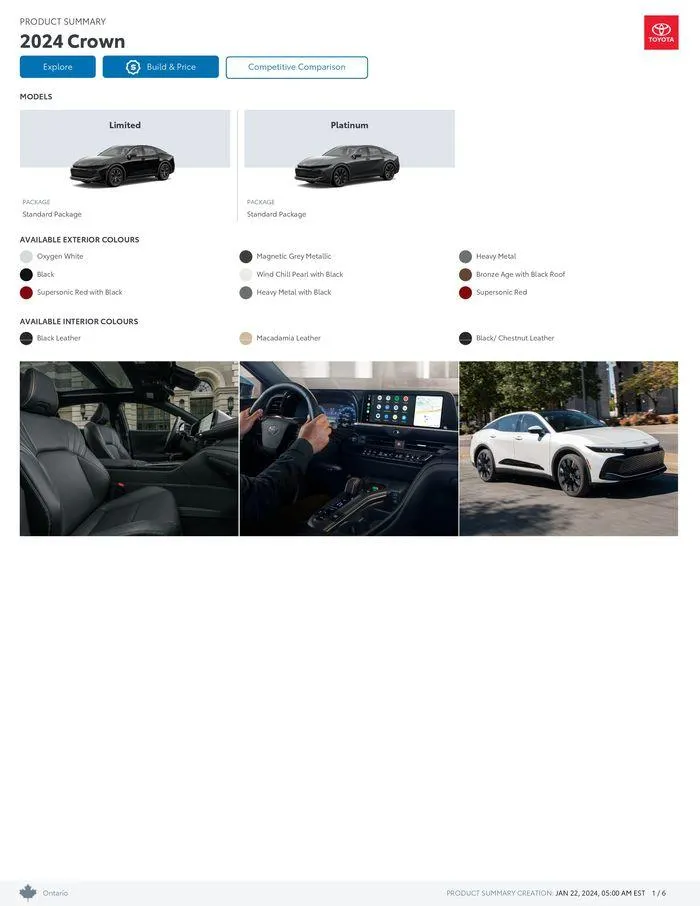 Toyota Crown from January 22 to January 22 2025 - flyer page 1