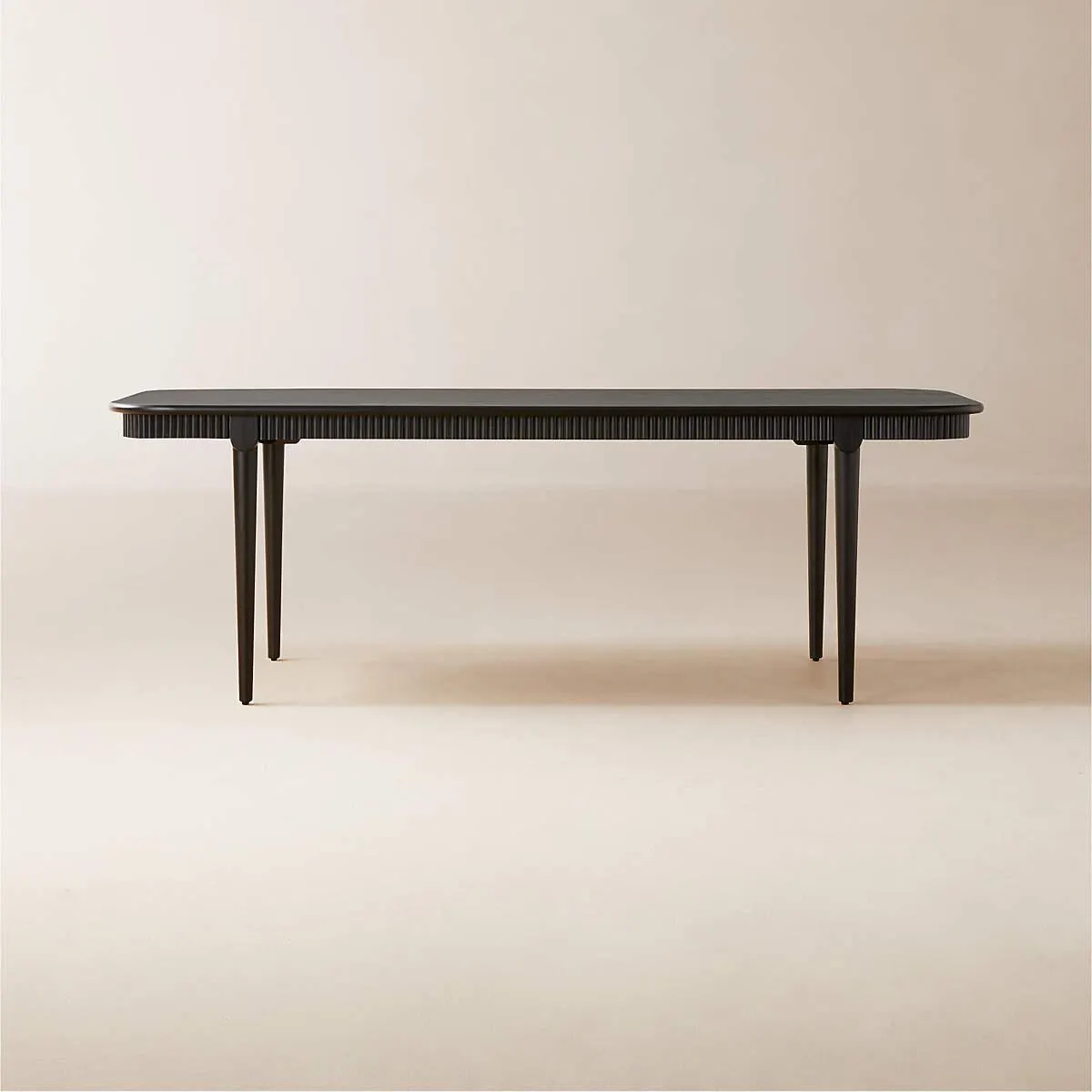 Providence Rectangular Black Ebonized Oak Wood Dining Table 90''