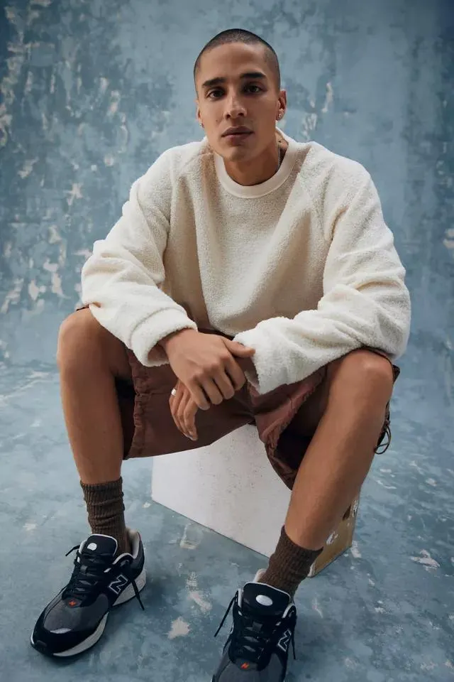 Standard Cloth Free Throw Pile Fleece Crew Neck Sweatshirt