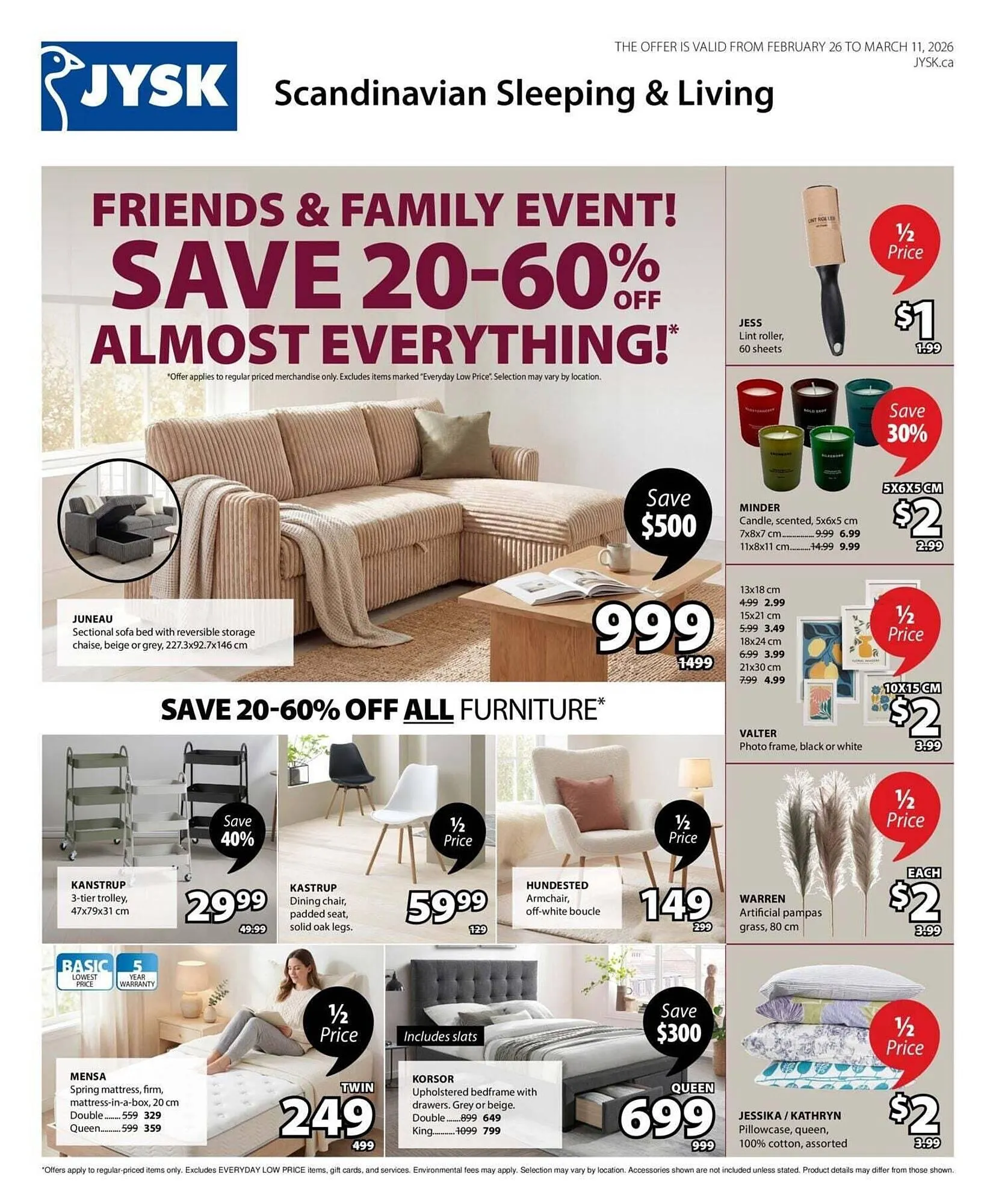 JYSK flyer from February 26 to March 12 2026 - flyer page 1