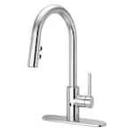 Stellen 1-Handle Polished Chrome Pull Out/Pull Down Kitchen Faucet, Touchless Kitchen Sink Faucet/Tap