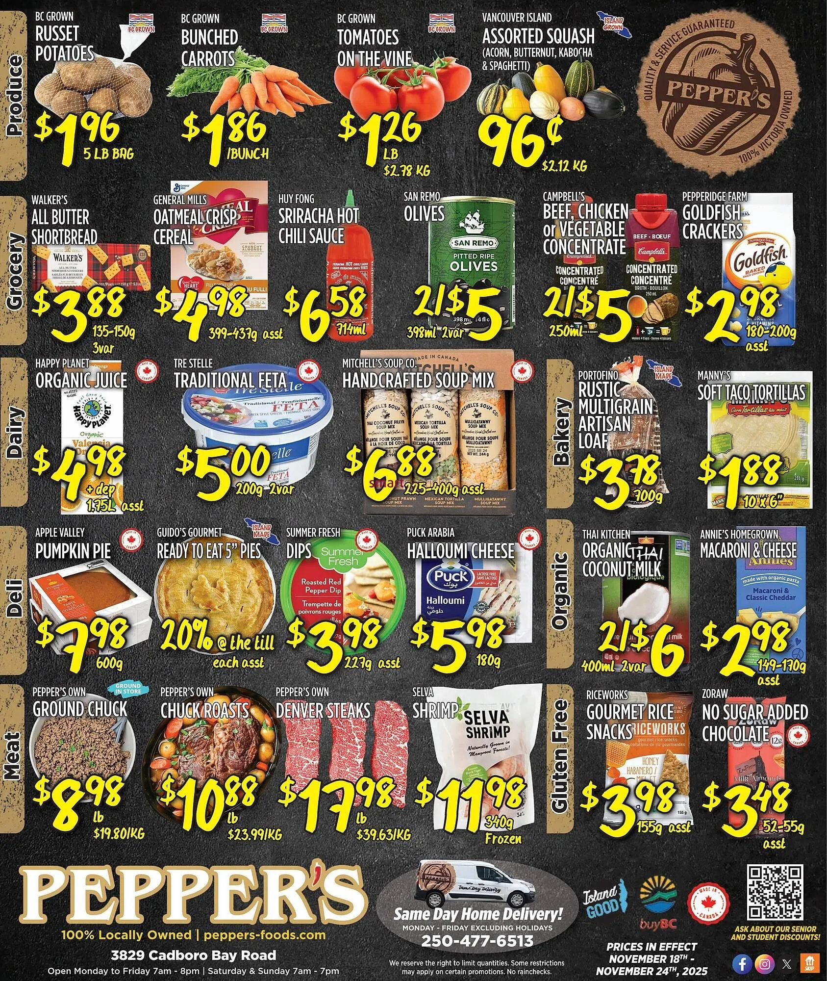 Pepper's Foods flyer from November 18 to November 24 2025 - flyer page 1