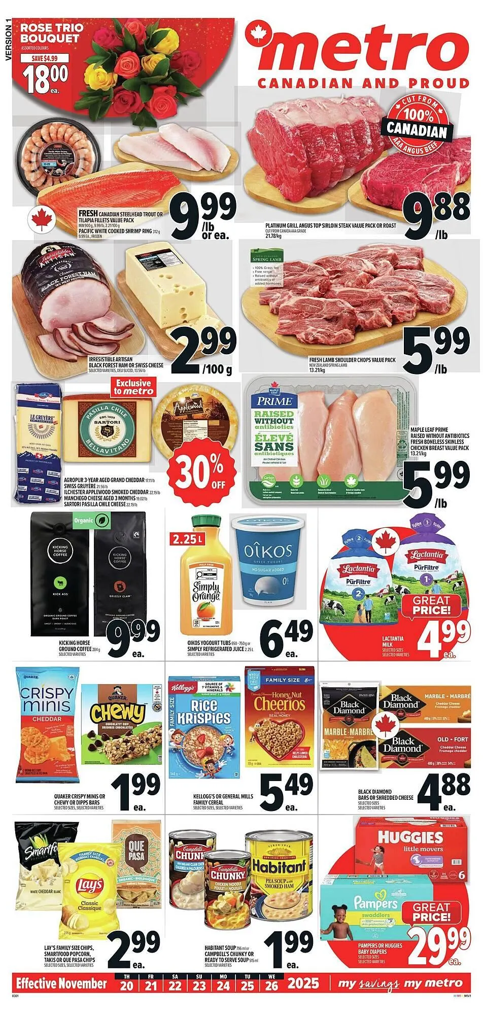 Metro flyer from November 20 to November 27 2025 - flyer page 1