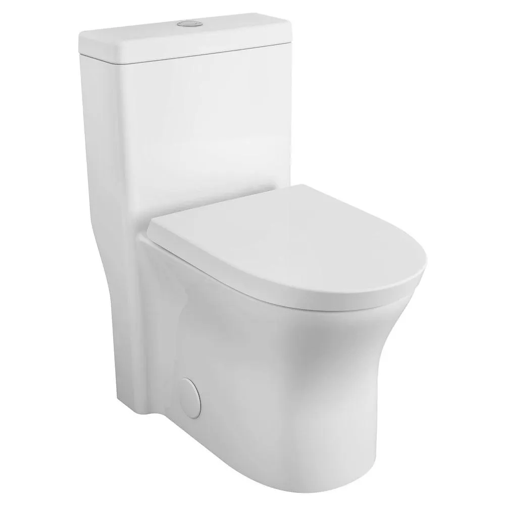 Cosette 3.5L/4.8L Dual Flush Standard Height Elongated One-Piece Toilet in White