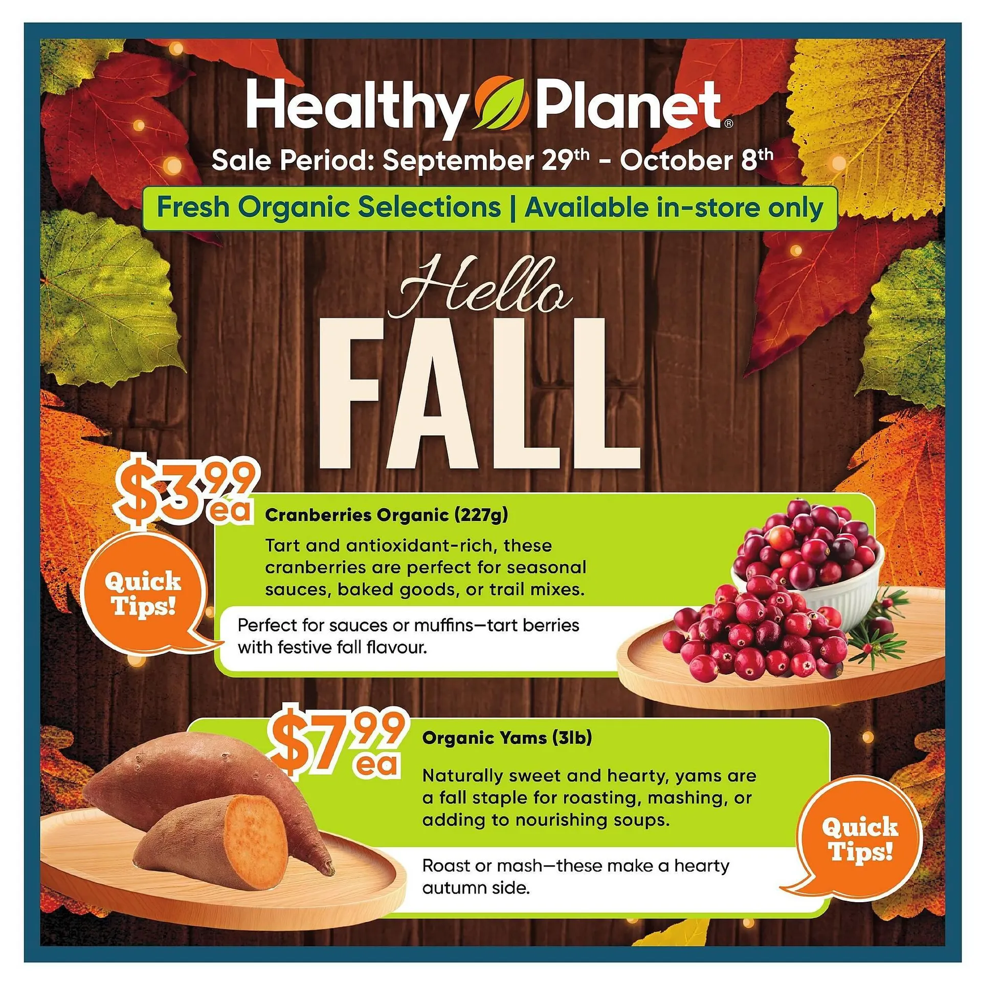 Healthy Planet flyer from September 29 to October 8 2025 - flyer page 1