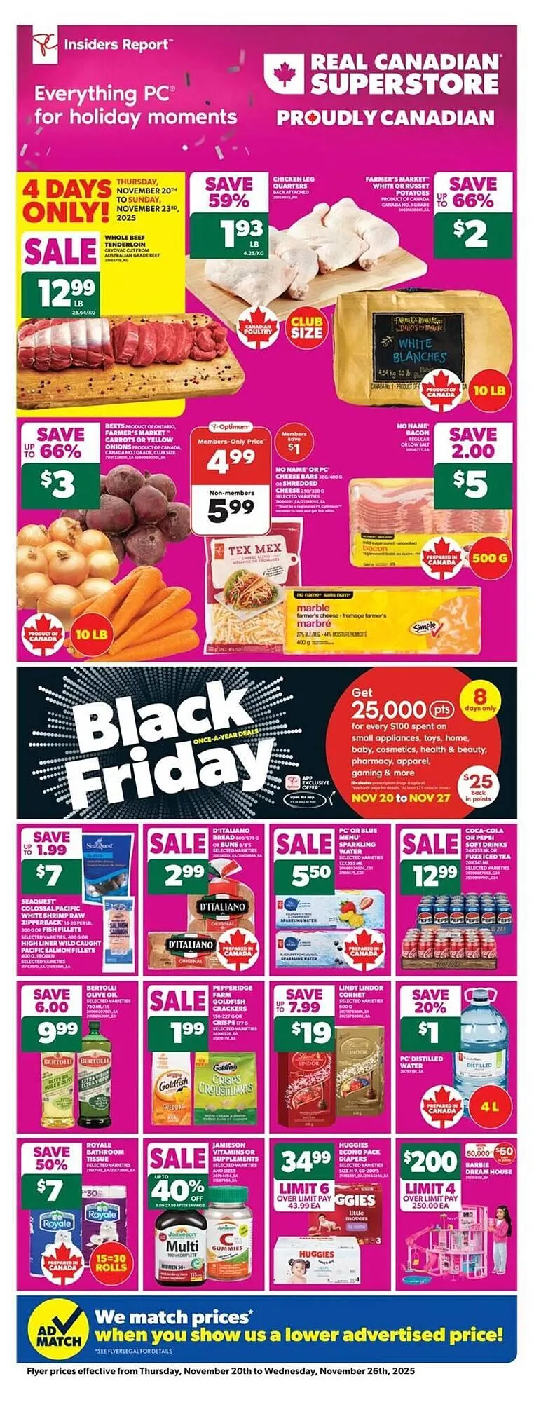 Real Canadian Superstore flyer from November 20 to November 26 2025 - flyer page 1