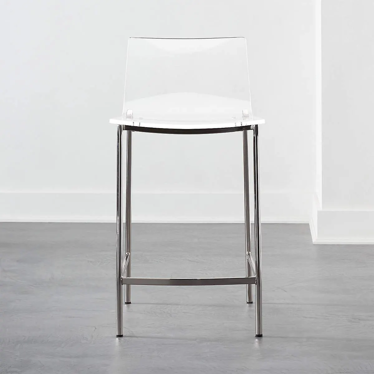 Chiaro Clear Counter Stool Nickel