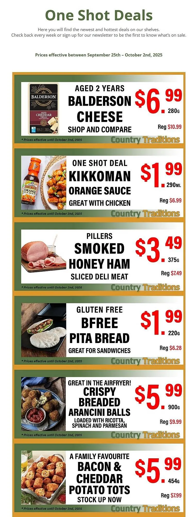 Country Traditions flyer from September 26 to October 2 2025 - flyer page 1