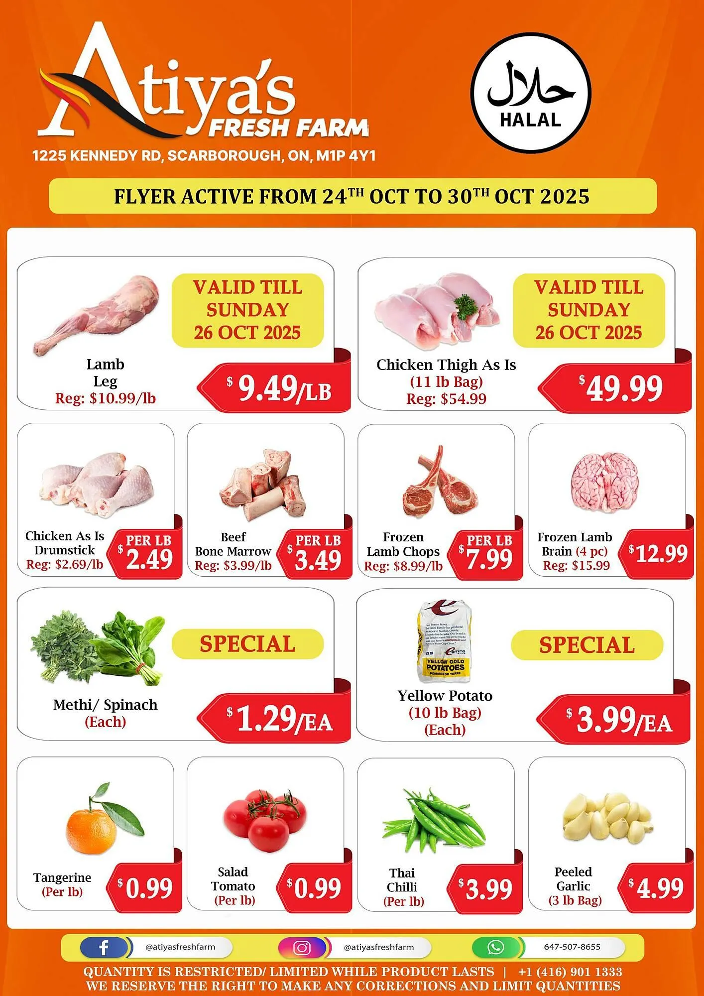 Atiya's Fresh Farm flyer from October 24 to October 30 2025 - flyer page 1