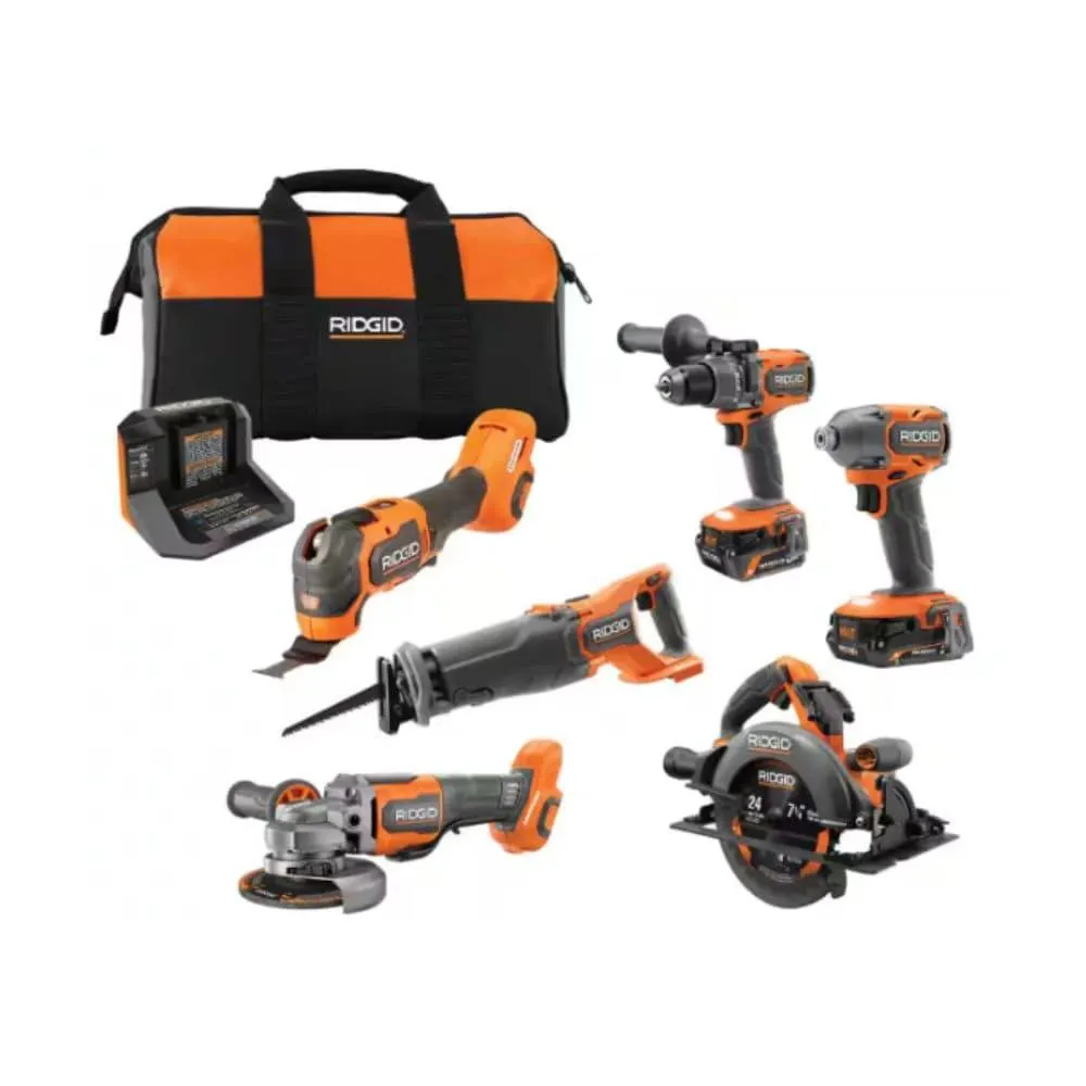 18V Brushless 6-Tool Combo Kit with (1)6.0 Ah and (1)2.0 Ah MAX Output Batteries and Charger