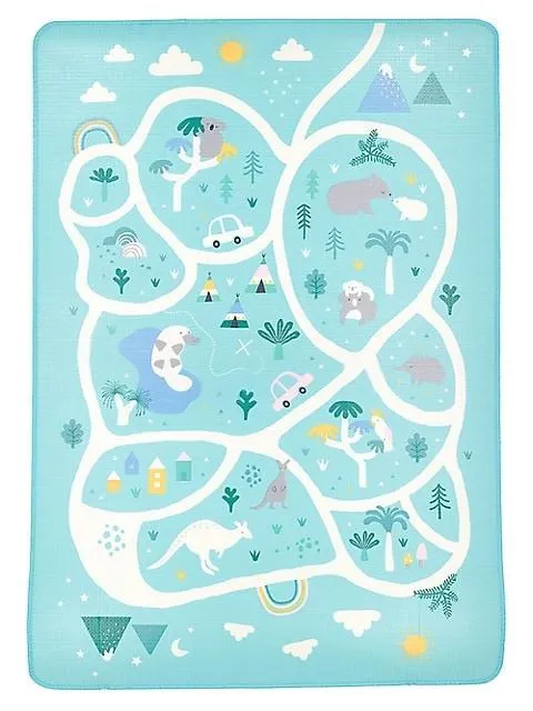 Baby's Reversible Animal-Print Padded Play and Floor Mat