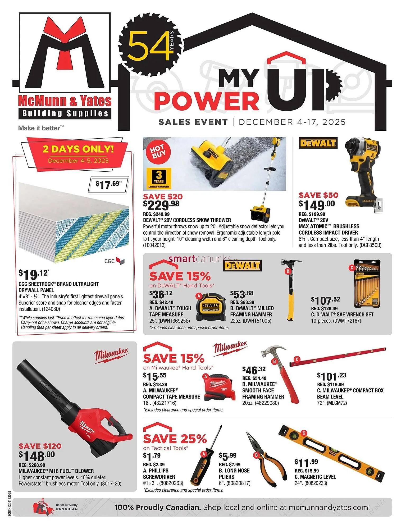 McMunn & Yates Building Supplies flyer from December 4 to December 10 2025 - flyer page 1