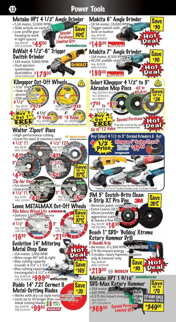 KMS Tools November 2024 Black Friday Sale from November 1 to November 15 2024 - flyer page 12