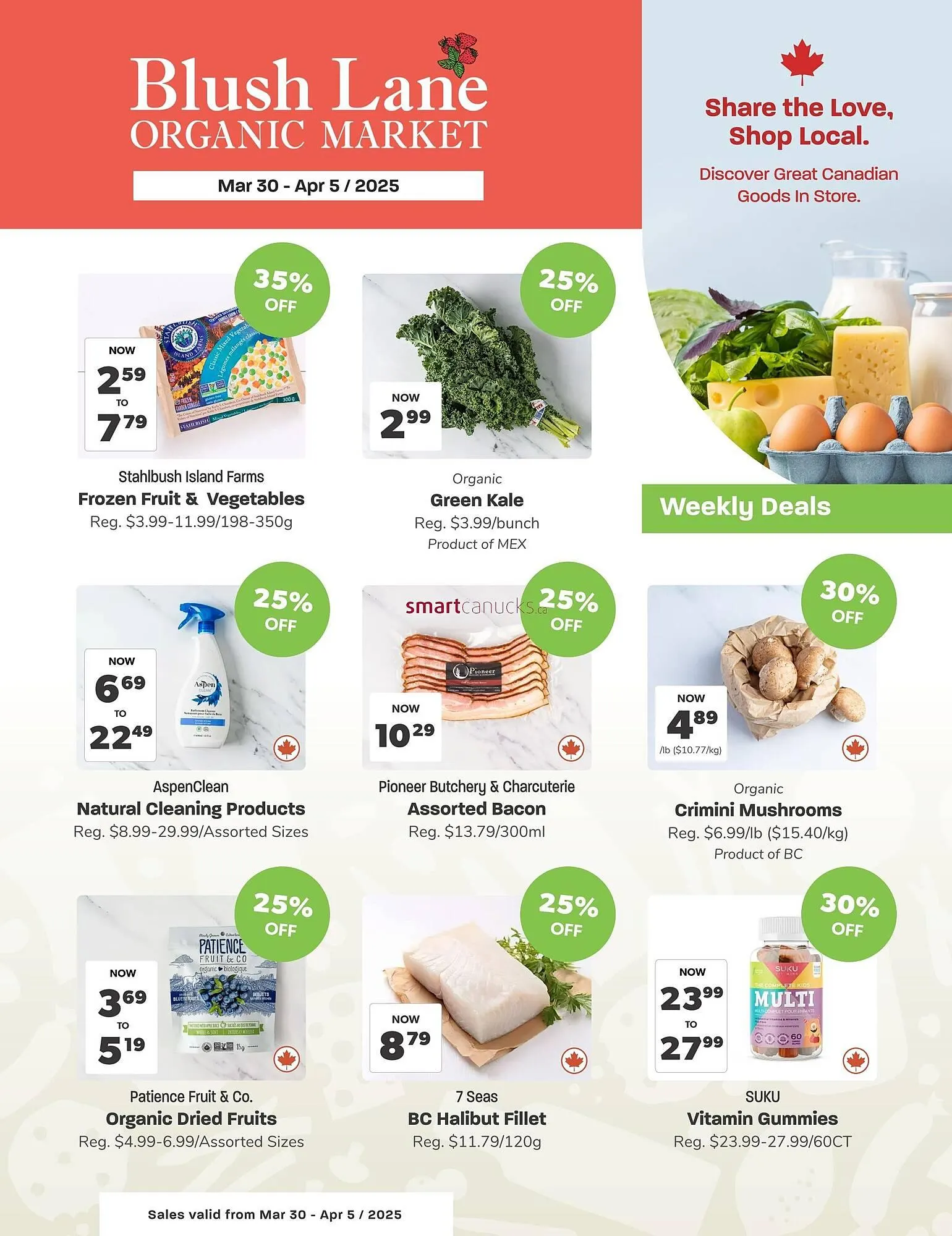 Blush Lane Organics flyer from March 30 to April 12 2025 - flyer page 1