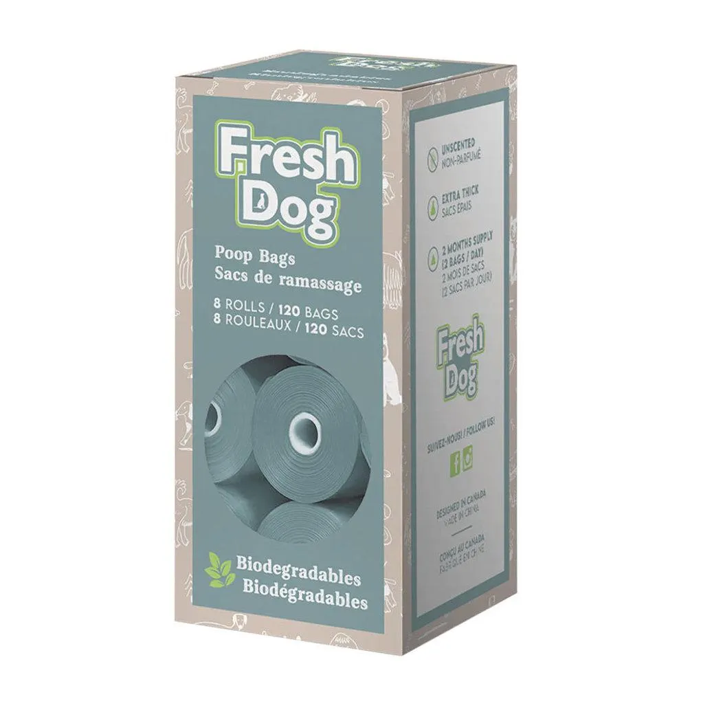 Fresh Dog, Poop Bags - Gray - Biodegradable