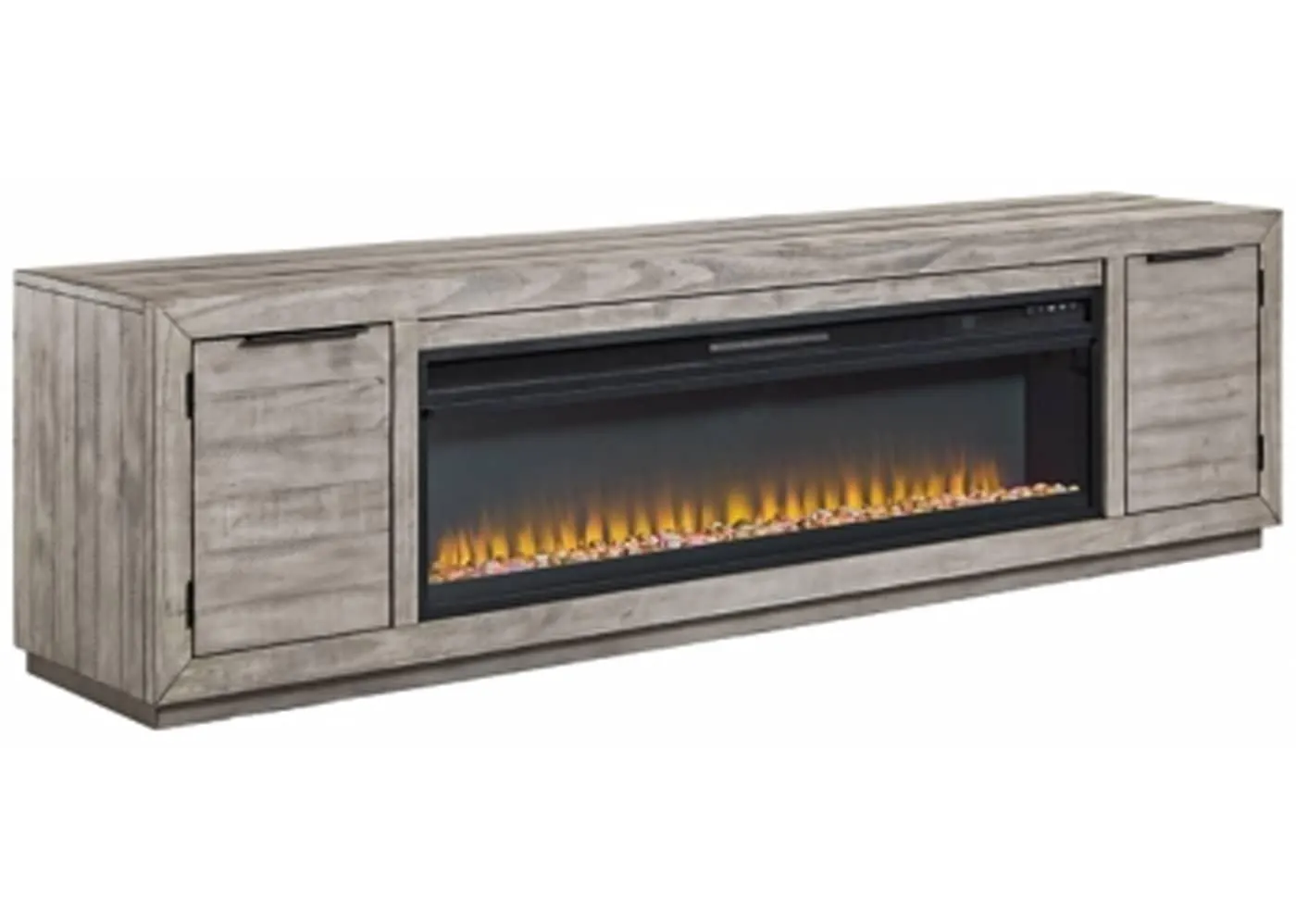 Naydell TV Stand with Fireplace - Gray