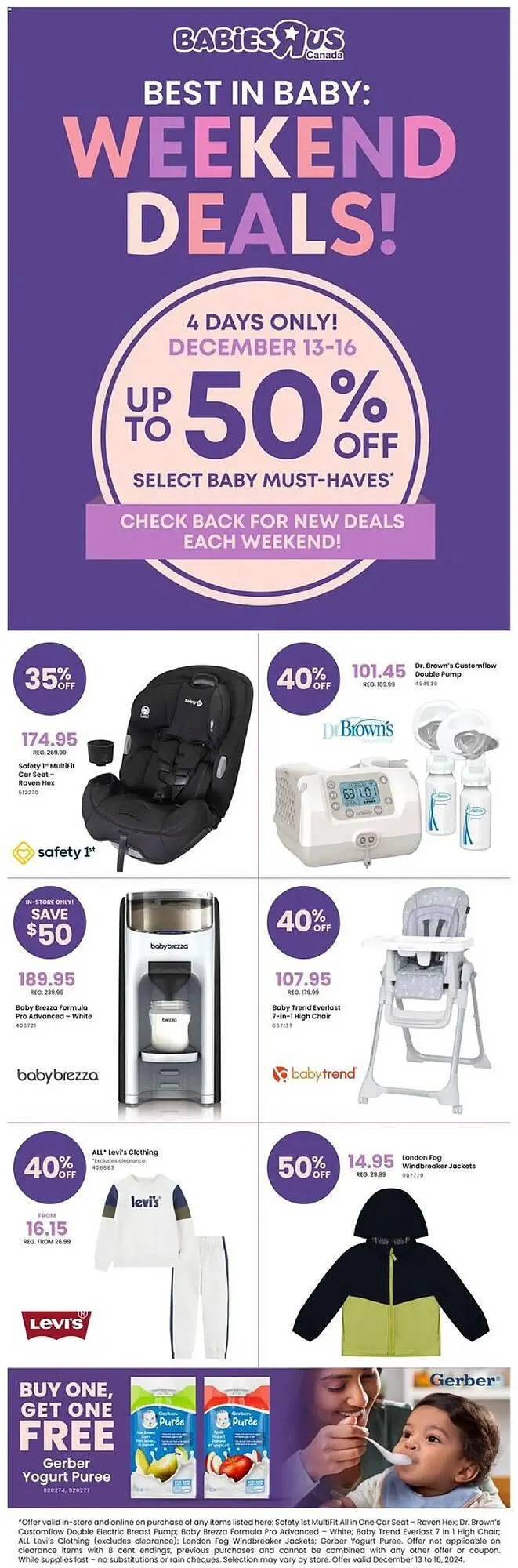 Babies 'R' Us flyer from December 13 to December 16 2024 - flyer page 1