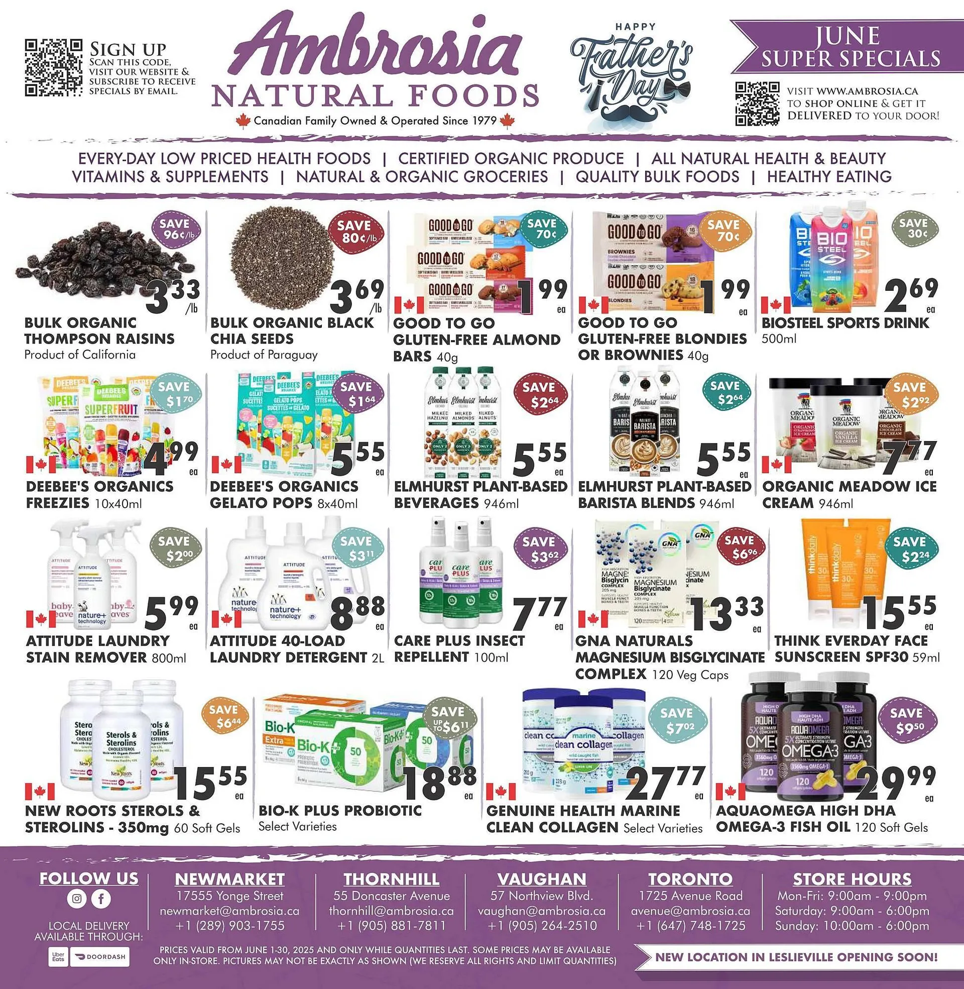 Ambrosia Natural Foods flyer - 1