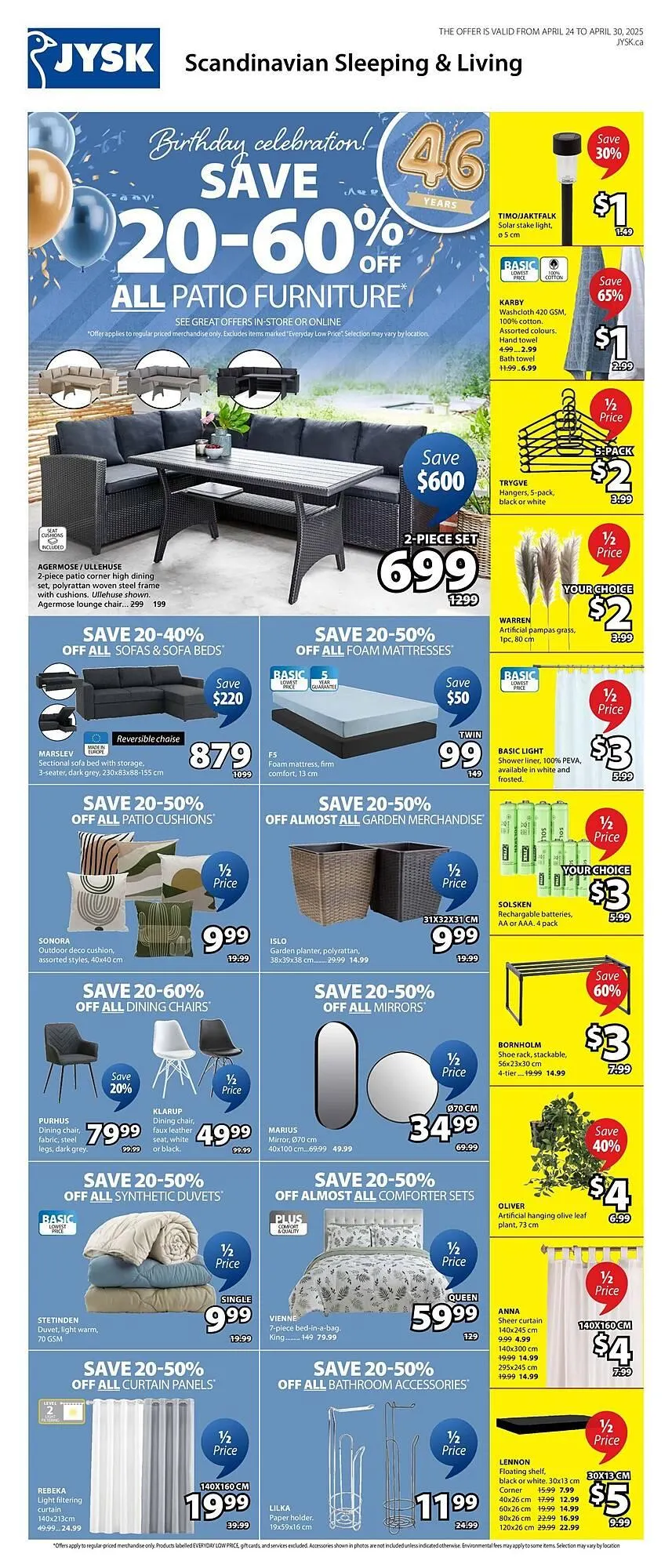 JYSK flyer from April 25 to May 2 2025 - flyer page 1