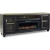 Foyland TV Stand with Fireplace - Black/Brown