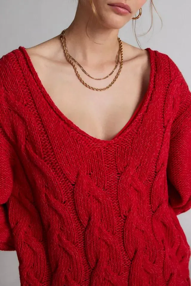 BDG Skylar Oversized Cable Knit Sweater
