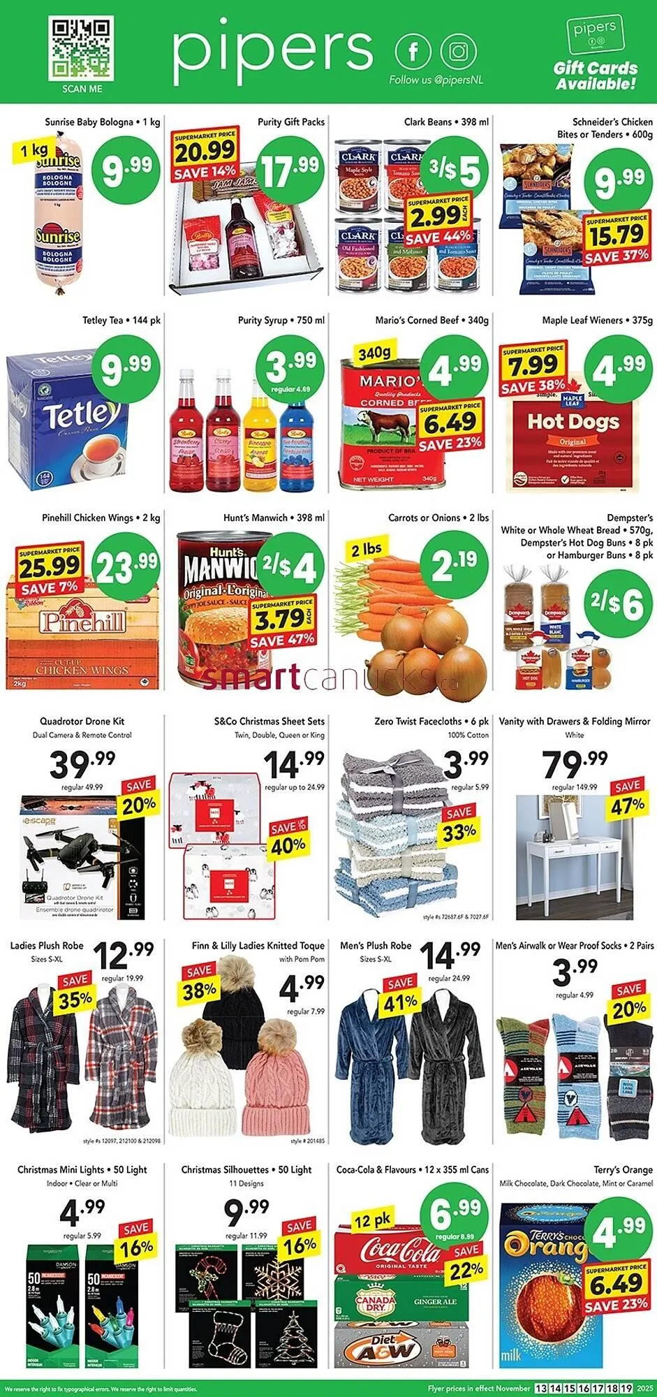 Pipers flyer from November 13 to December 10 2025 - flyer page 1