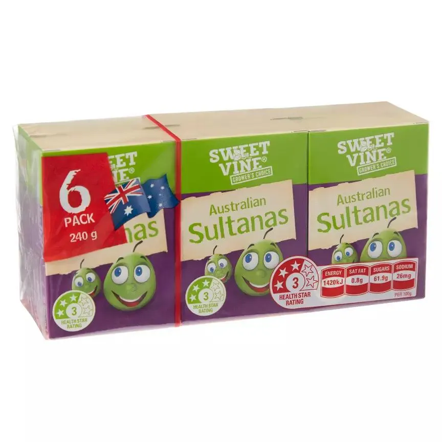 Australian Sultanas 6 Snack Pack