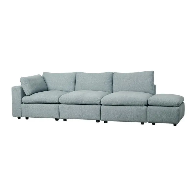 Sofa modulaire avec ottoman gris - 5 mcx