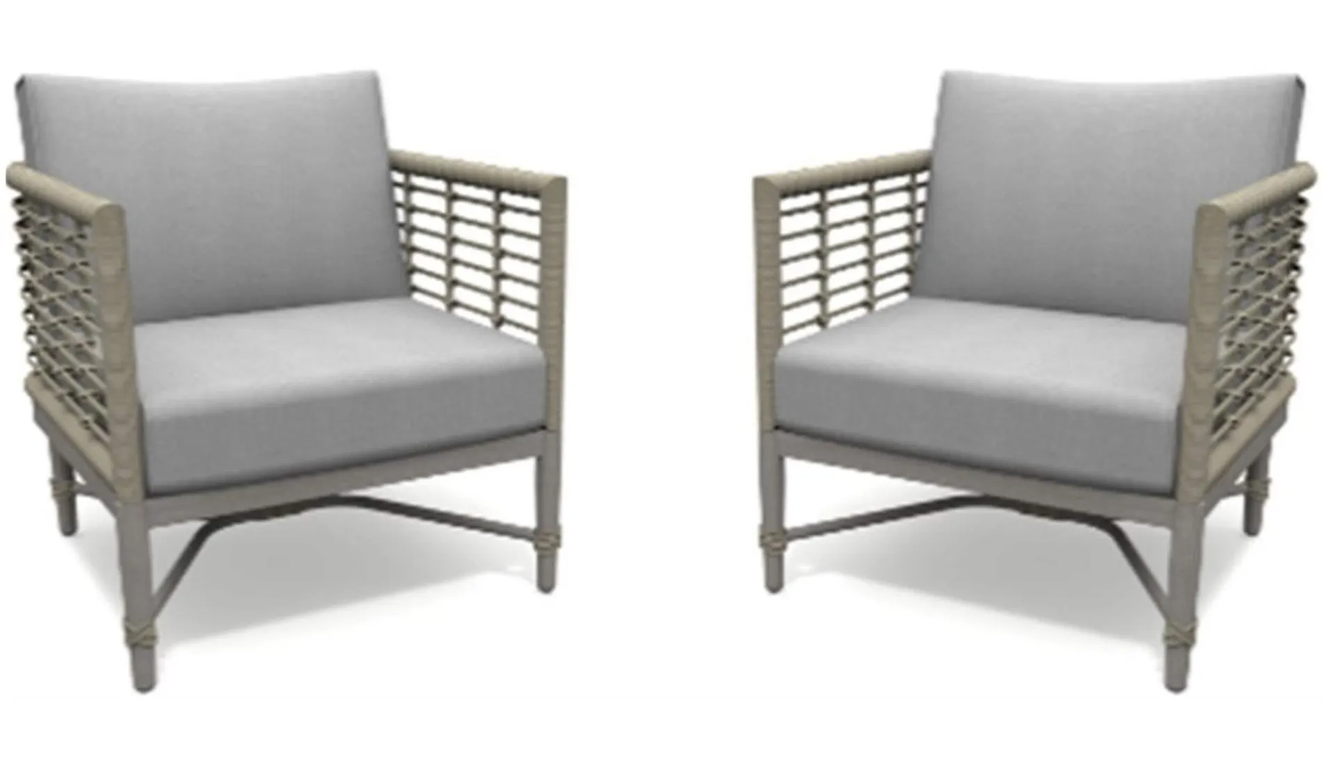 CANVAS Silver Sands All-Weather Wicker Outdoor/Patio Armchairs, Beige, 2-pc