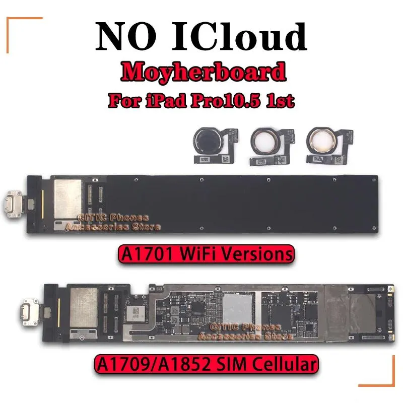 Original NO iCloud For IPad Pro 10.5 1st Logic Motherboard A1701 WIFI Versions A1709 A1852 3G SIM Cellular Versions Motherboard