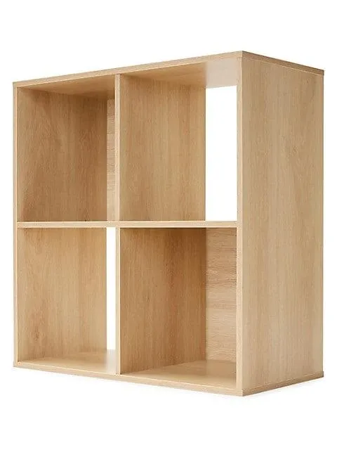 Oak-Look 4-Cube Unit