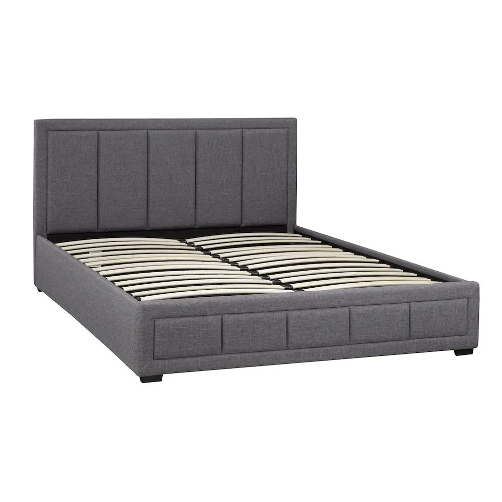 Westley Queen Platform Bed with Lift Storage, Grey