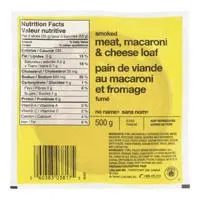 No Name Smoked Meat, Macaroni/Cheese Loaf 500G