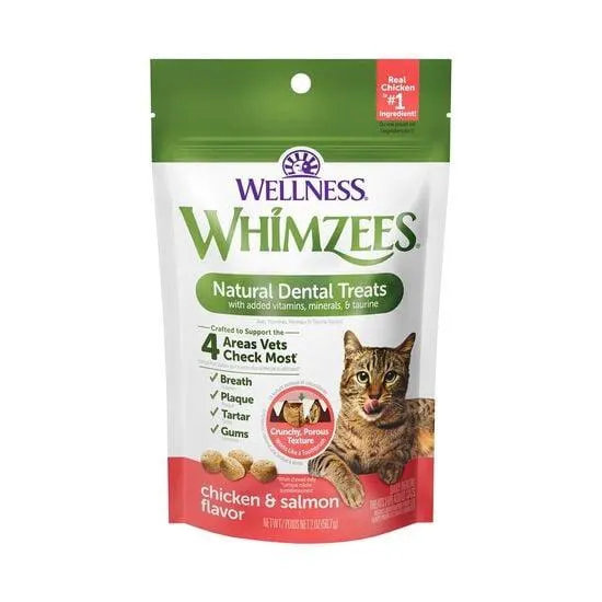 Wellness Natural Chicken and Salmon Flavour Dental Treats for Cats, 56.7 g