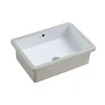 Dulce 21-5/8-in Ceramic Undermount Rectangular Sink Basin with Overflow in Glossy White